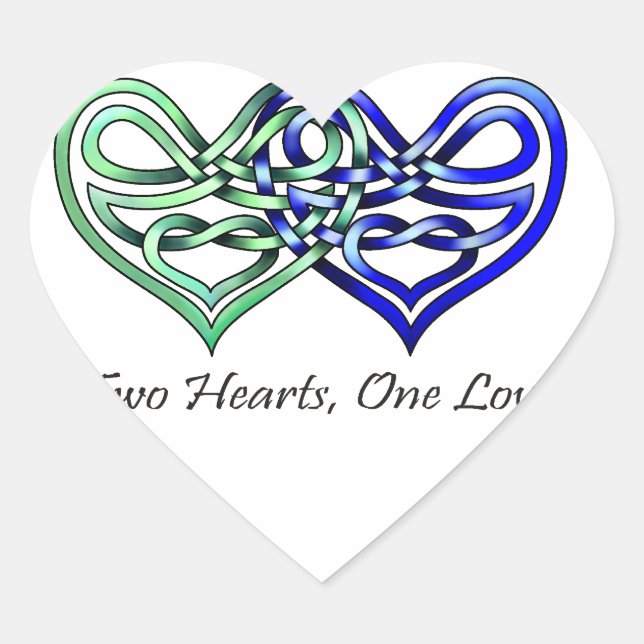 Two Hearts Heart Sticker (Front)