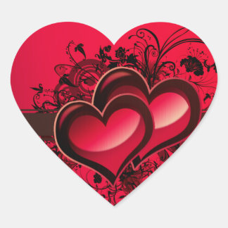 Two Hearts Heart Sticker