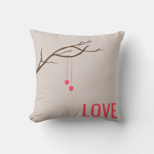 Two Hearts in a Tree Valentine's Love design Cushion