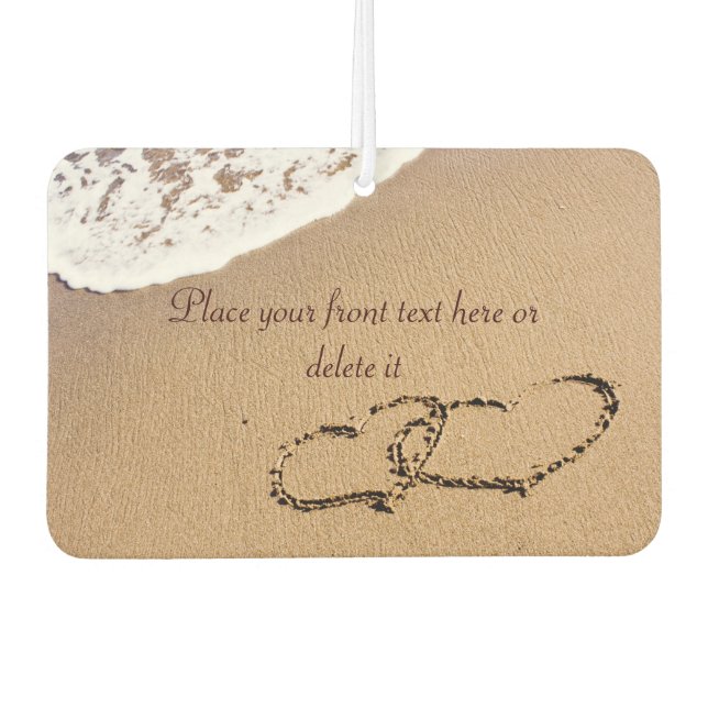 Two Hearts In The Sand Car Air Freshener (Front)