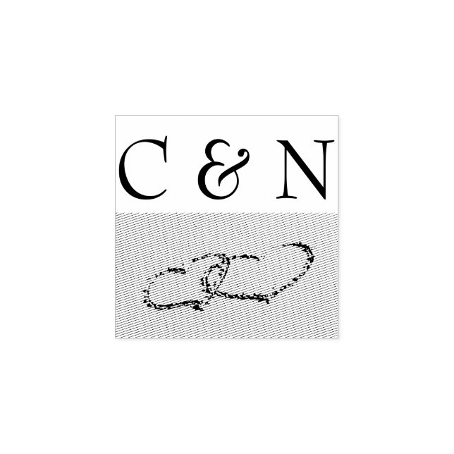 Two Hearts In The Sand Rubber Stamp (Imprint)