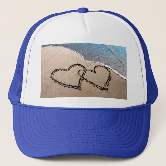 Two Hearts In The Sand Trucker Hat (Front)