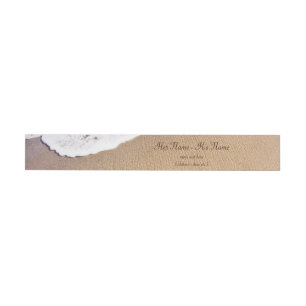 Two Hearts In The Sand Wraparound Address Label