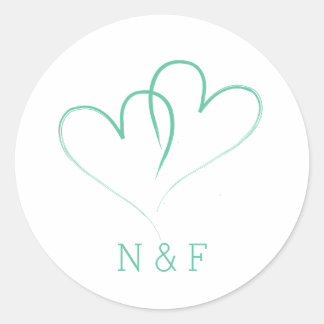Two Hearts intertwined - Wedding Round Sticker