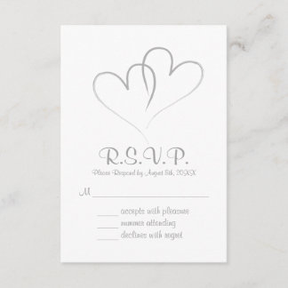 Two hearts intertwined Wedding RSVP Card