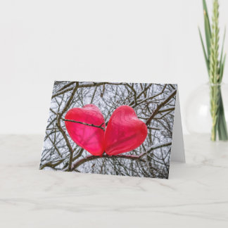 Two Hearts Kissing In A Tree Card