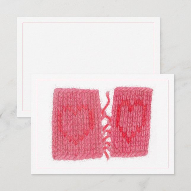 TWO HEARTS KNIT 3.5x5 Flat Card  (Front/Back)