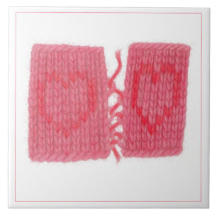TWO HEARTS KNIT 6" Ceramic Tile