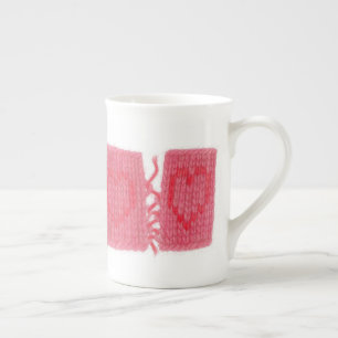 TWO HEARTS KNIT Bone China Mug