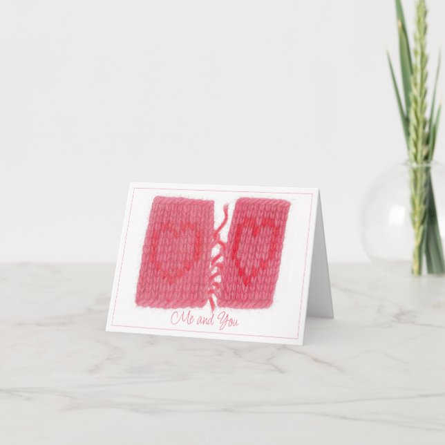 TWO HEARTS KNIT Note Card + Text (Front)