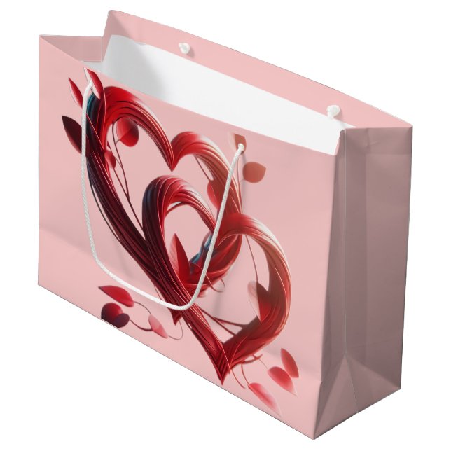 Two Hearts Large Gift Bag (Front Angled)
