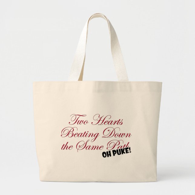Two Hearts Large Tote Bag (Front)