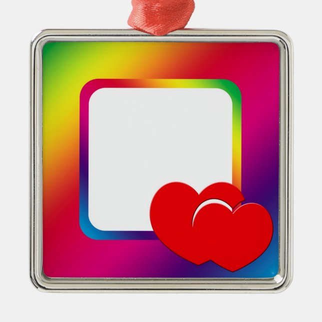 Two hearts metal tree decoration (Front)