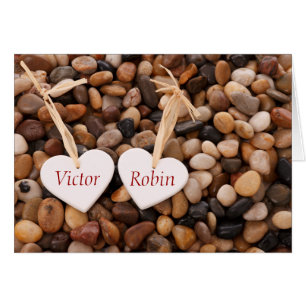 Two Hearts on a Pebble Beach Card