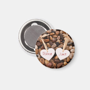 Two Hearts on a Pebble Beach Magnet