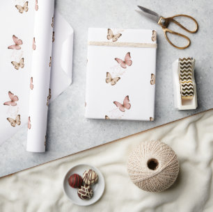 Two Hearts One Flight Butterfly Love Tote Bag Wrapping Paper