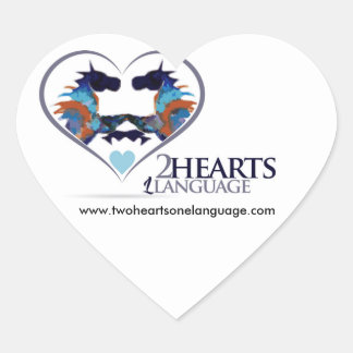 Two Hearts One Language Heart Sticker