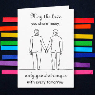 Two Hearts One Lifetime LGBTQ Congratulations Card