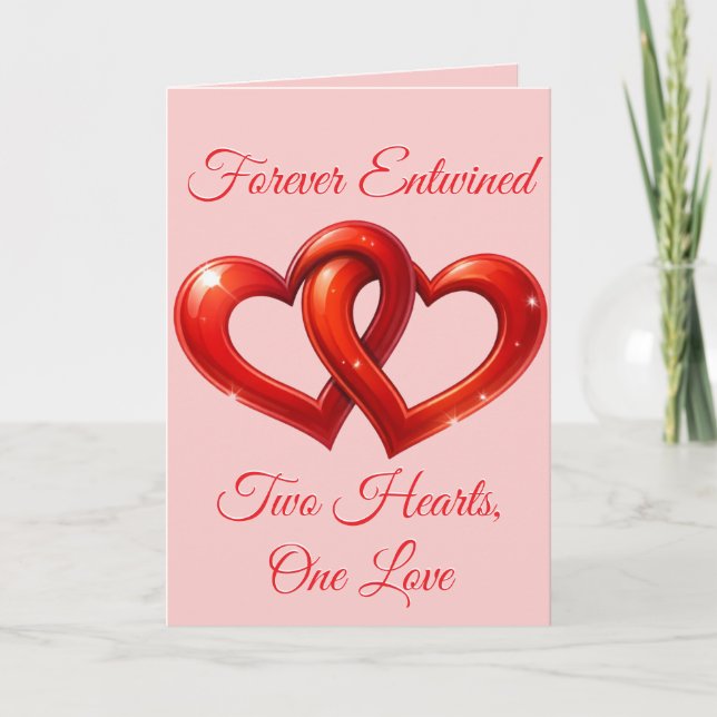 Two Hearts, One Love Holiday Card (Front)