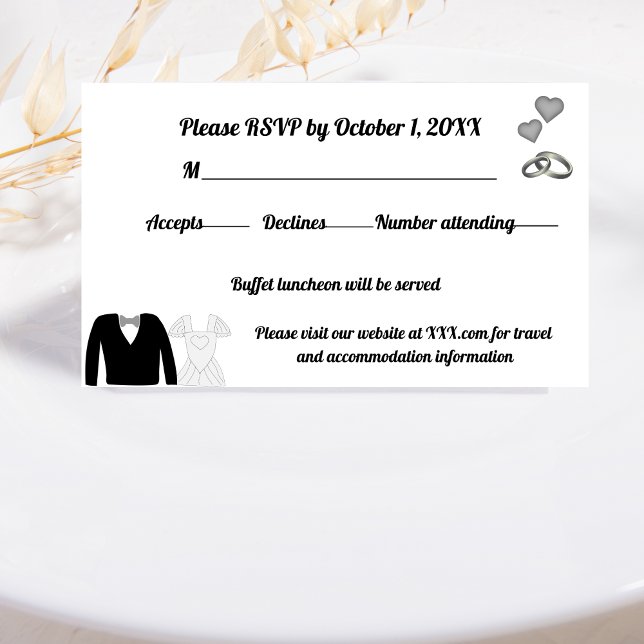 Two Hearts, One Love, Knotting the Tie  RSVP Card (Creator Uploaded)