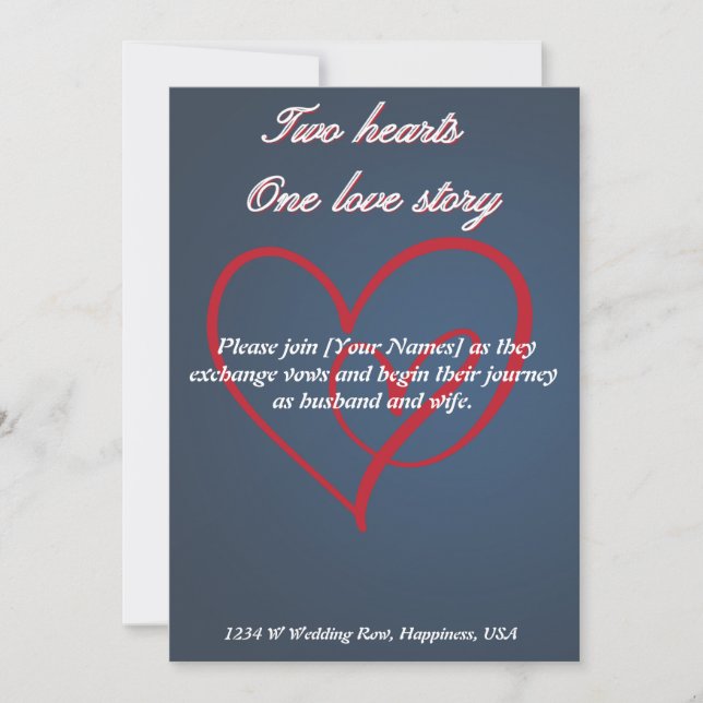 Two Hearts One Love Story Invitation (Front)