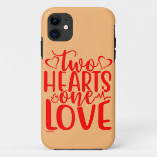 TWO HEARTS, ONE LOVE valentine's day gift iPhone 11 Case