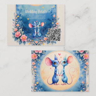 Two Hearts, One Love – Wedding Mice. Enclosure Card