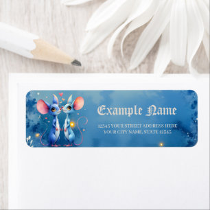 Two Hearts, One Love – Wedding Mice. Return Address Label