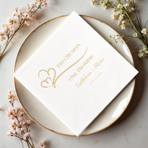 Two Hearts, One Promise Wedding Foil Napkins