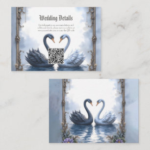 Two Hearts, One Reflection – Romantic Swan Wedding Enclosure Card