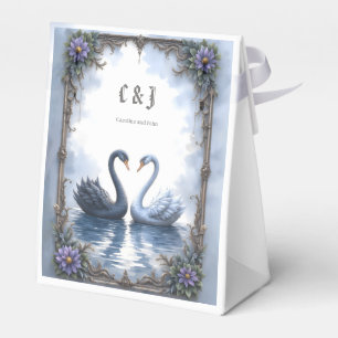 Two Hearts, One Reflection – Romantic Swan Wedding Favour Box