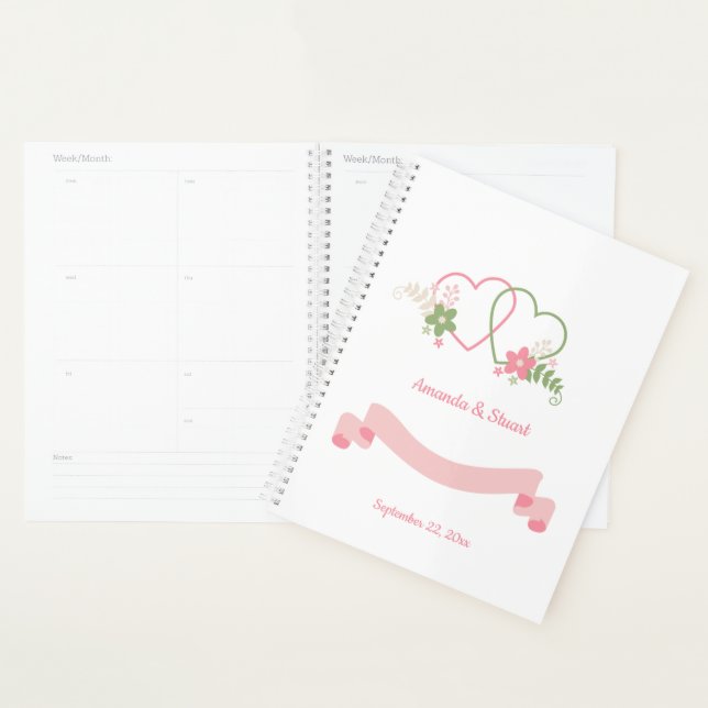 Two Hearts Personalised Wedding Date Planner (Display)