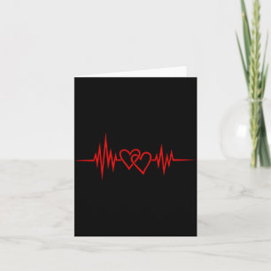 Two Hearts Pulse Heartbeat Love Valentines Day Card