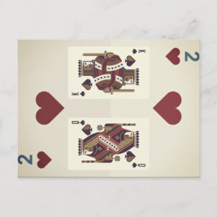Two Hearts - Queen & King Postcard