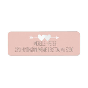 Two Hearts Return Address Label
