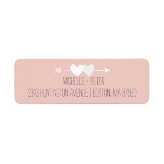 Two Hearts Return Address Label