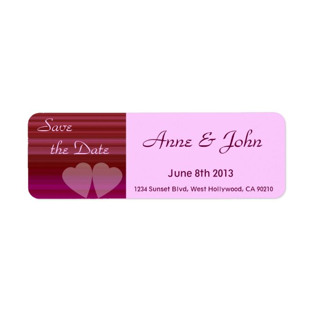 Two Hearts Return Address Label (Front)