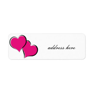 two hearts return address label