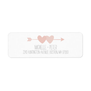 Two Hearts Return Address Label