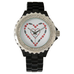 TWO HEARTS RINESTONE WATCH