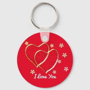 two hearts,romantic wedding.Personalised Keychai Key Ring