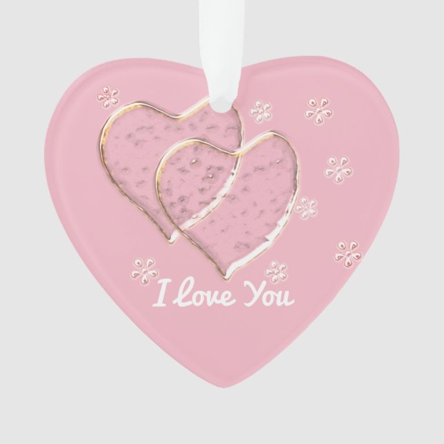 two  hearts,romantic wedding.Personalised Ornament (Front)