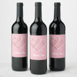 two  hearts,romantic wedding.Personalised Wine Label<br><div class="desc">honeymoon , just married, two transparent hearts,  romantic wedding,  , valentines day, happy valentines day, loving hearts, double hearts, i love you,  wedding ceremony, 
 you can change the Background and Text.</div>