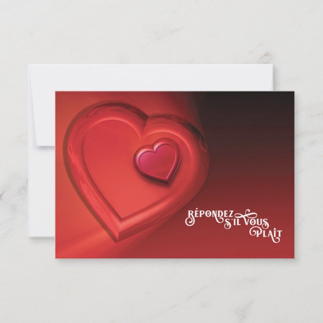 Two Hearts RSVP (Version 7) Card (Front)