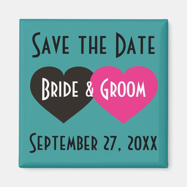 Two Hearts Save the Date Magnet (Front)