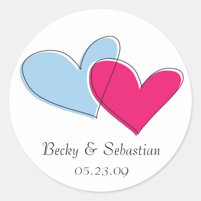 Two Hearts Sticker Labels (Front)