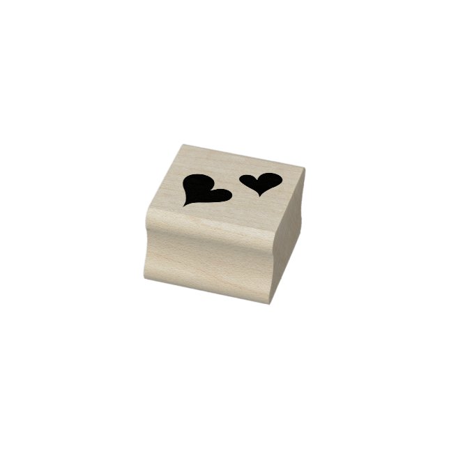 Two hearts stylish elegant design rubber stamp (Stamp)