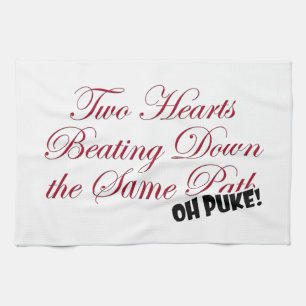 Two Hearts Tea Towel