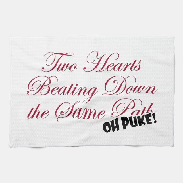 Two Hearts Tea Towel (Horizontal)