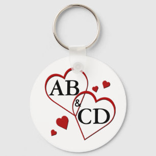 Two Hearts Template Key Chain